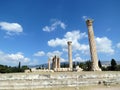 Athens, the ruins of the ancient temple dedicated to Zeus Royalty Free Stock Photo