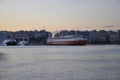 Athens, September 6th: Ferryboat docking in the Piraeus Port from Athens in Greece