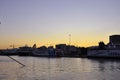 Athens, September 6th: Piraeus Port Panorama at the sunrise from Athens in Greece