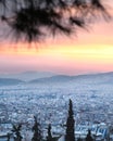 Athens skyline aerial view in the afternoon