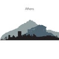 Athens vector skyline