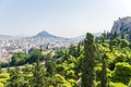 Athens. View Lycabettus hill and Acropolis