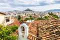 Athens view from Plaka district at Acropolis foot, Greece