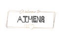 Athens Welcome to text Neon lettering typography. Word for logotype, badge, icon, postcard, logo, banner Vector Illustration