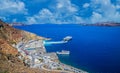 Athinios Ferry Port of Fira village on Santorini island, Greece Royalty Free Stock Photo