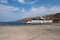Athinios Ferry port in Santorini located in the southwest side of the island Royalty Free Stock Photo