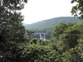 Distant view of Athirapally waterfalls, Kerala, India