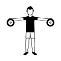 athlete avatar character weight lifting icon