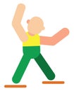 Athlete with bent arms, icon