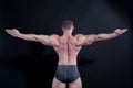 The athlete bodybuilder shows his muscles after sports Royalty Free Stock Photo