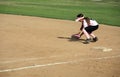 Athlete catching a ball