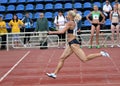 Athlete compete in relay race Royalty Free Stock Photo