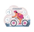 Athlete cycling concept. Flat vector illustration Royalty Free Stock Photo