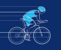 Athlete cycling. Stylish graphics on a dark background Royalty Free Stock Photo