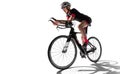 Athlete cyclists in silhouettes on white background. Royalty Free Stock Photo