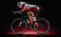 Athlete cyclists in silhouettes on white background. Royalty Free Stock Photo