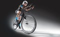 Athlete cyclists in silhouettes on white background. Royalty Free Stock Photo