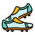 Athlete footbal boots icon color outline vector