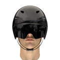 Athlete head with Time trial bicycle helmet