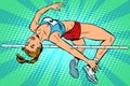 Athlete high jump girl Royalty Free Stock Photo