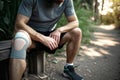 man having knee pain