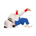 Athlete judoist, judoka, fighter in a duel, fight, match. Judo sport, martial art