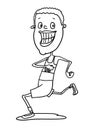 Athlete male illustration cartoon drawing and white