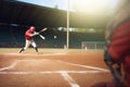 athlete man ball baseball team game sport pitcher bat field player. Generative AI.