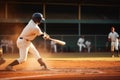 sport man team baseball playing ball game bat athlete field player. Generative AI. Royalty Free Stock Photo