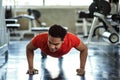 FItness man push up in gym