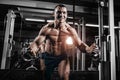 Athlete muscular bodybuilder training in the gym Royalty Free Stock Photo