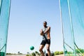 Athlete performing a hammer throw Royalty Free Stock Photo