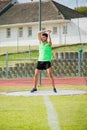 Athlete performing a hammer throw Royalty Free Stock Photo