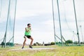 Athlete performing a hammer throw Royalty Free Stock Photo