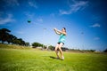 Athlete performing a hammer throw Royalty Free Stock Photo