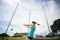 Athlete performing a hammer throw Royalty Free Stock Photo