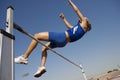 Athlete Performing High Jump Royalty Free Stock Photo