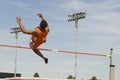 Athlete Performing High Jump Royalty Free Stock Photo