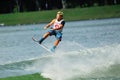 Athlete performing stunt during Rip Curl Singapore National Inter Varsity & Polytechnic Wakeboard Championship 2014