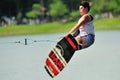 Athlete performing stunt during Rip Curl Singapore National Inter Varsity & Polytechnic Wakeboard Championship 2014