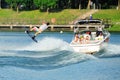 Athlete performing stunt during Rip Curl Singapore National Inter Varsity & Polytechnic Wakeboard Championship 2014