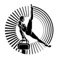 Athlete on the pommel horse. Royalty Free Stock Photo