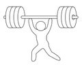 The athlete raises the barbell. Weightlifting. Royalty Free Stock Photo