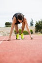 Athlete ready to start the relay race Royalty Free Stock Photo