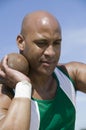Athlete Ready To Throw Shot Put Royalty Free Stock Photo