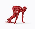 Athlete runner, Runner, Start running graphic vector Royalty Free Stock Photo