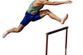 athlete runner running 400 metres hurdles is track and field