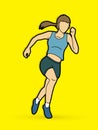 Athlete runner, Runner, Start running graphic vector Royalty Free Stock Photo