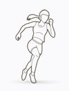 Athlete runner, Runner, Start running graphic vector Royalty Free Stock Photo