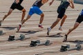 athlete runners beginning speed running 100 - meter race